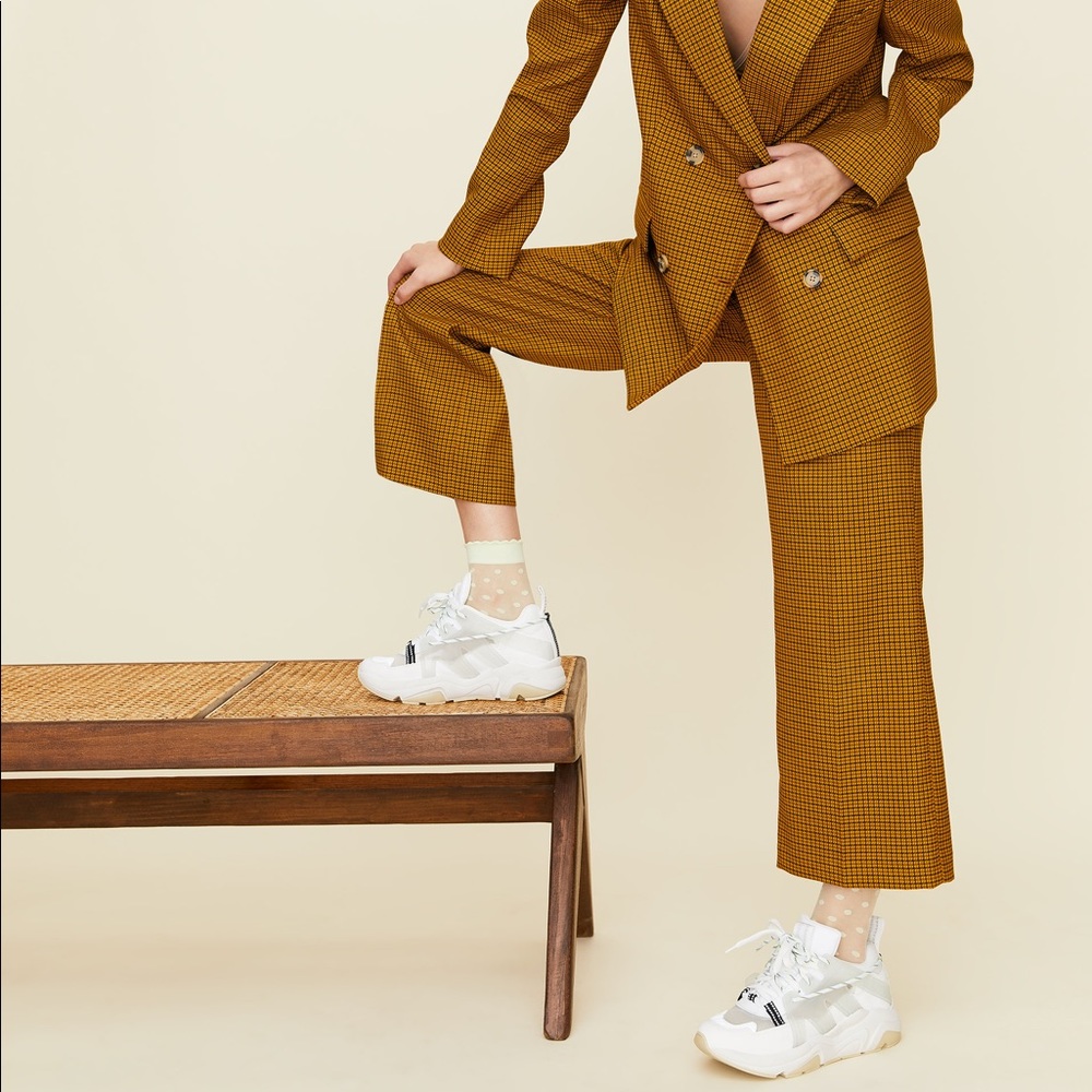 Aritzia Little Moon Malva Check Pant - Mustard